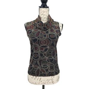 SML Design Women's Cowl Neck Sleeveless Blouse Medium